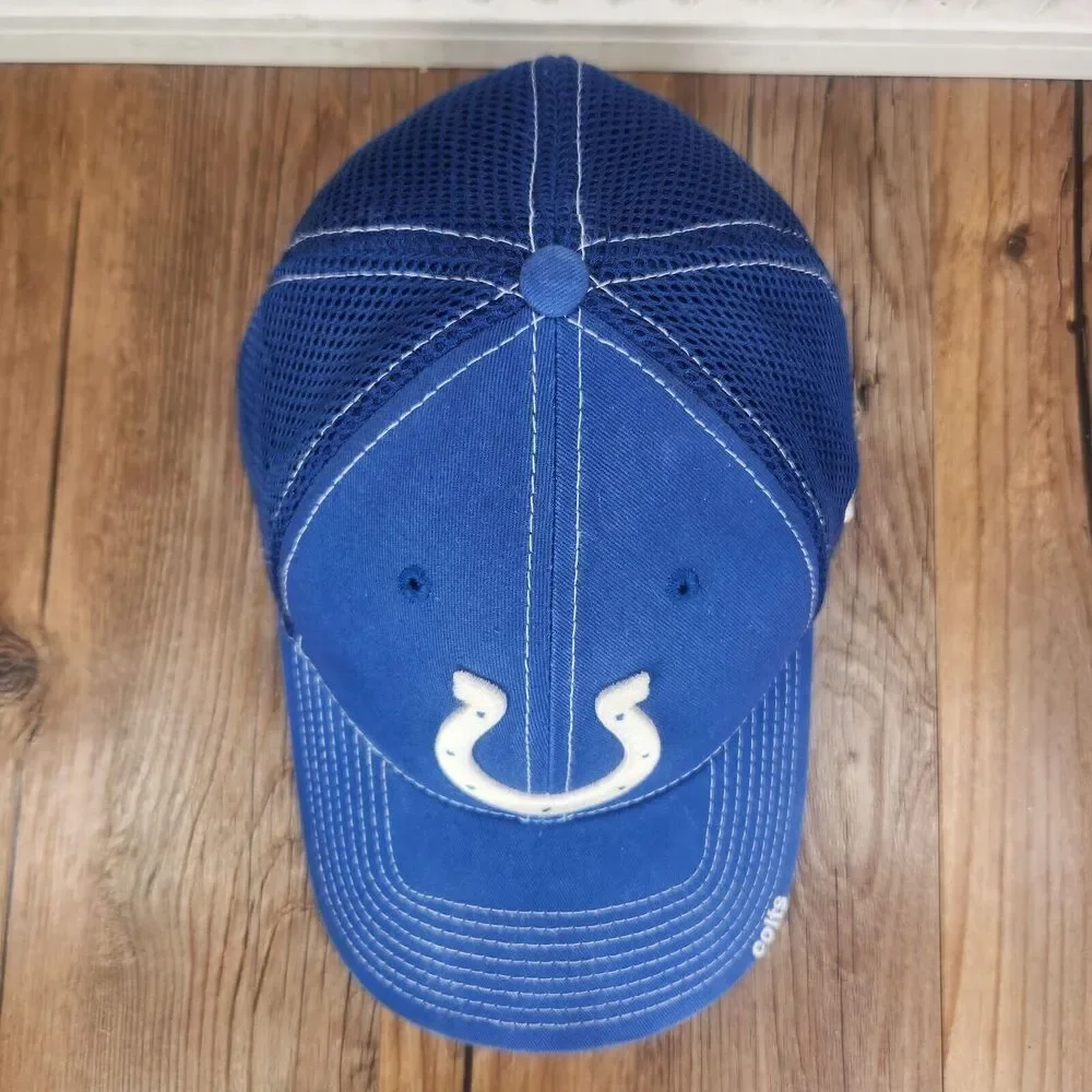 Indianapolis Colts New Era 39thirty Sz M/L Hat Cap Blue Horseshoe NFL Football